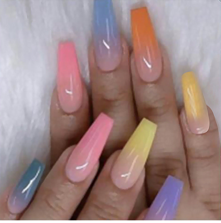 Elegant Long Ballet Nails with Water Droplet Accents