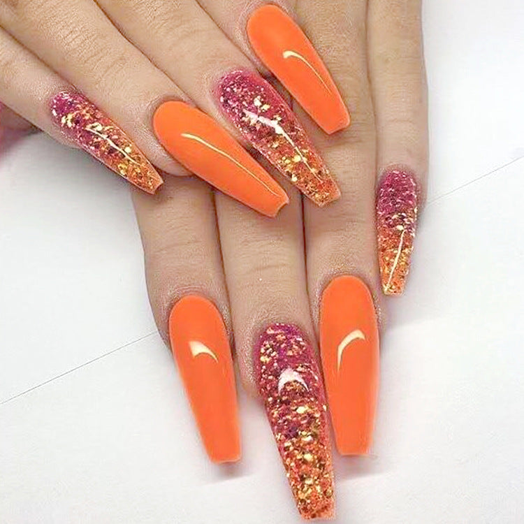 Elegant Long Ballet Nails with Water Droplet Accents