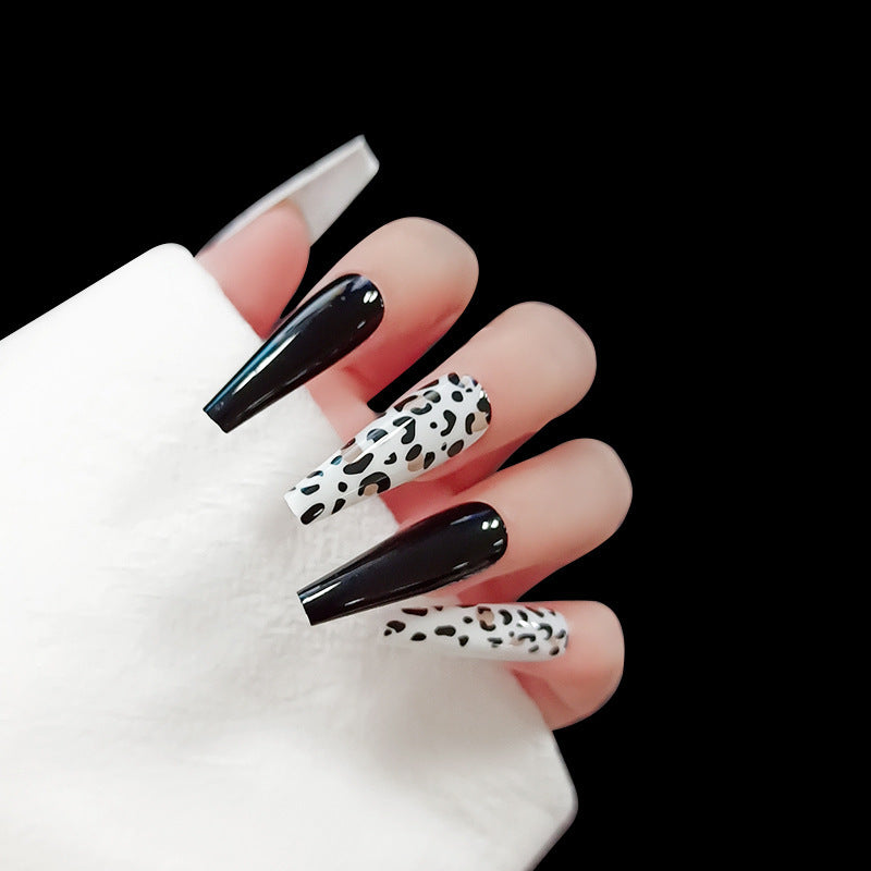 Elegant Long Ballet Nails with Water Droplet Accents