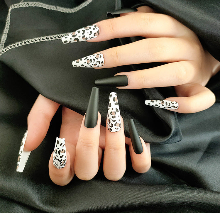 Elegant Long Ballet Nails with Water Droplet Accents